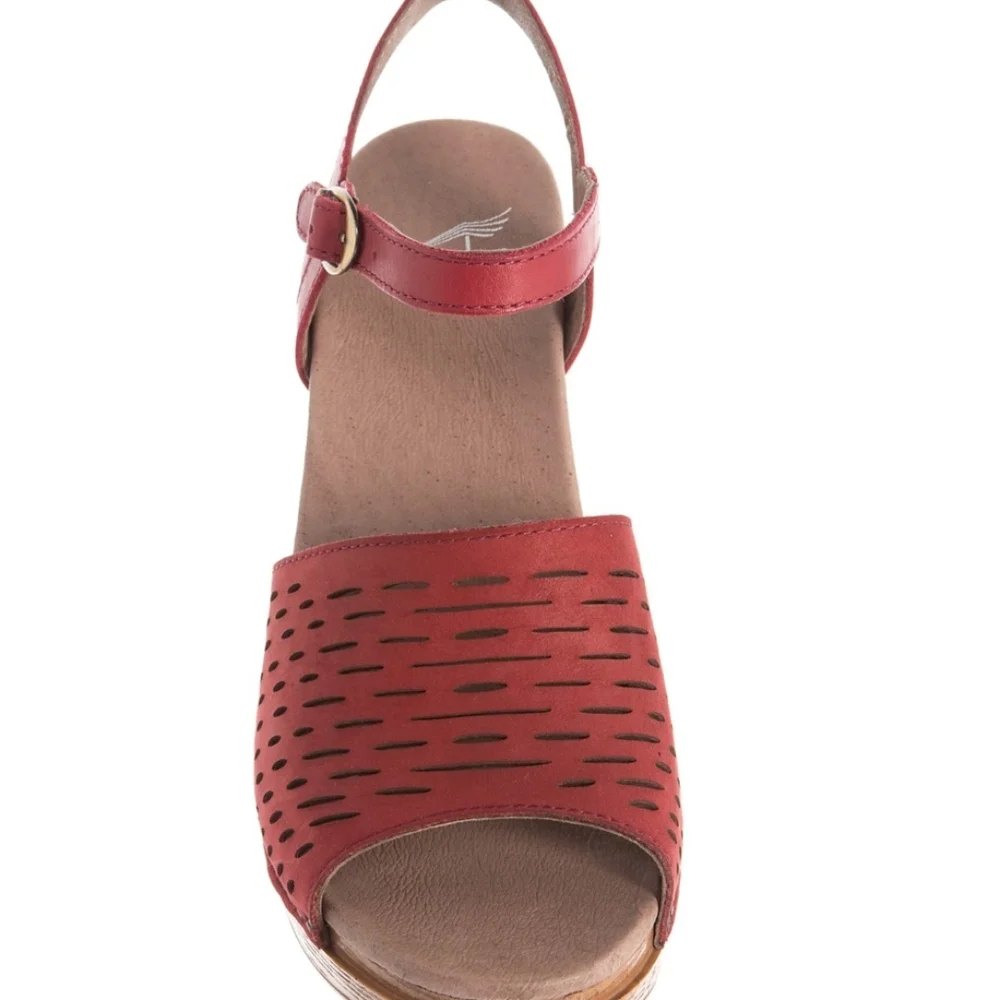 NIB $150 Dansko Denita Sandals in Red Nubuck - size 12!